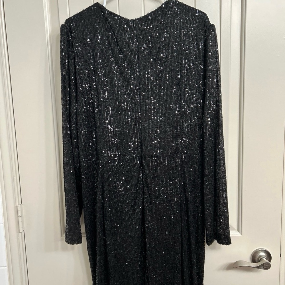 Beaded Faux Wrap Dress - Picture 5 of 5